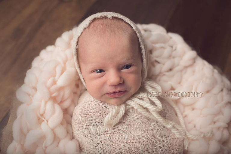 wide awake newborn girl
