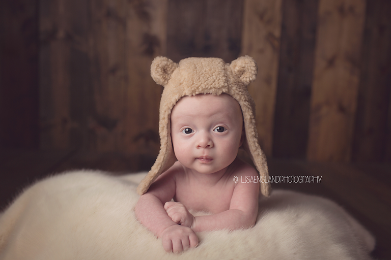  Lisa England Photography | baby boy with teddy bear hat