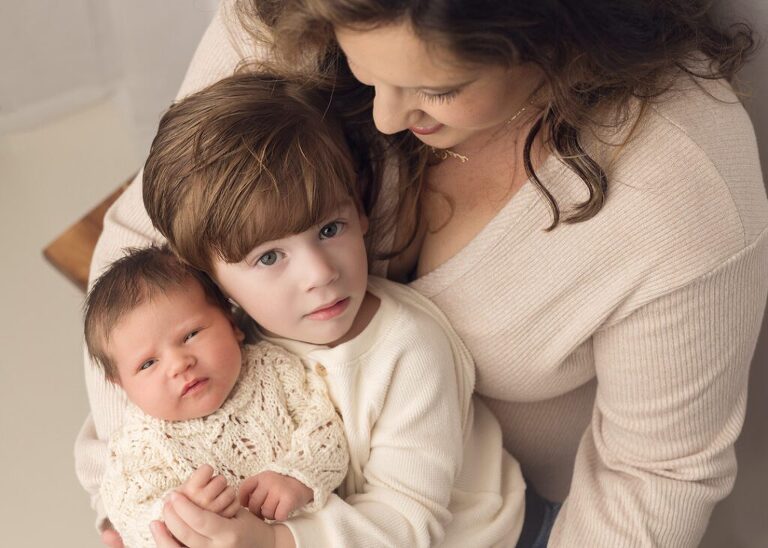 Mom with her babies, san diego newborn photography studio