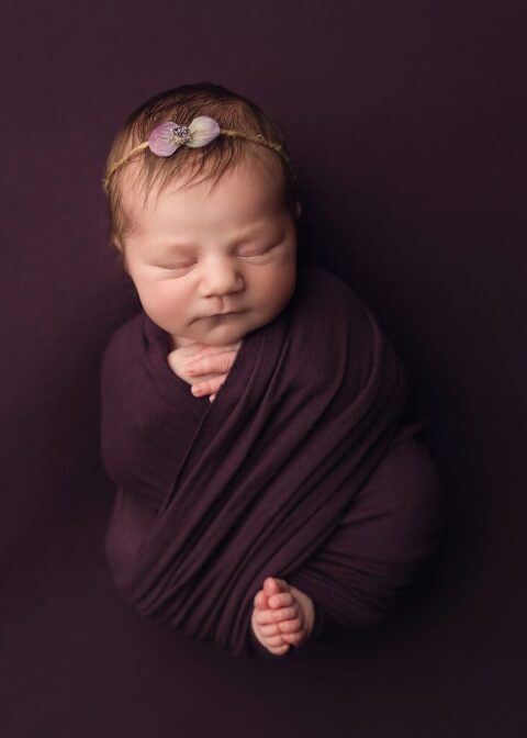 peaceful sleeping newborn portrait in a San Diego studio