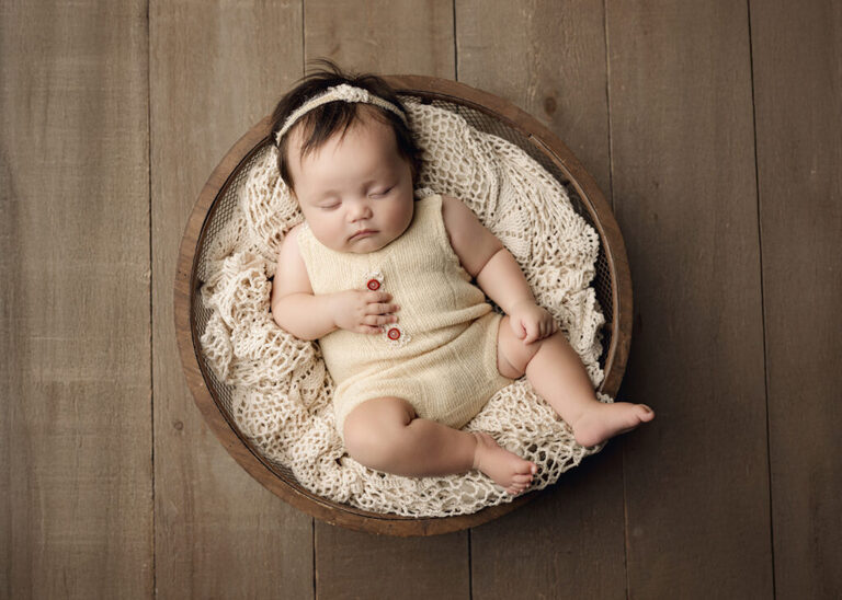 Baby milestone photography session for three month old Waverly in San Diego