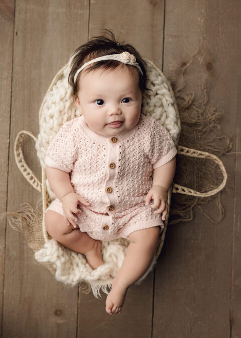 Beautiful three month baby portrait by a San Diego baby photographer